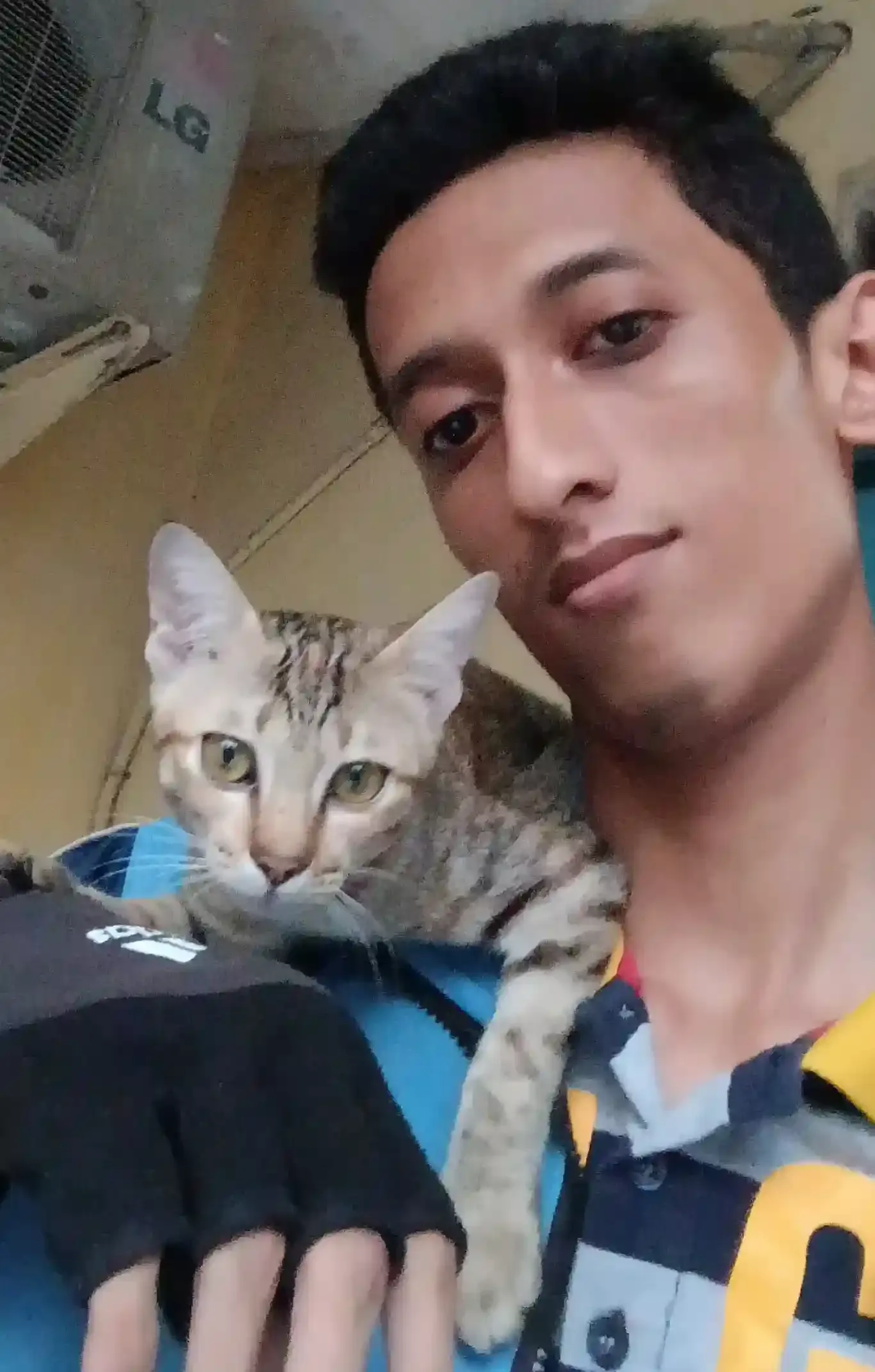 Photo of me and with my cat