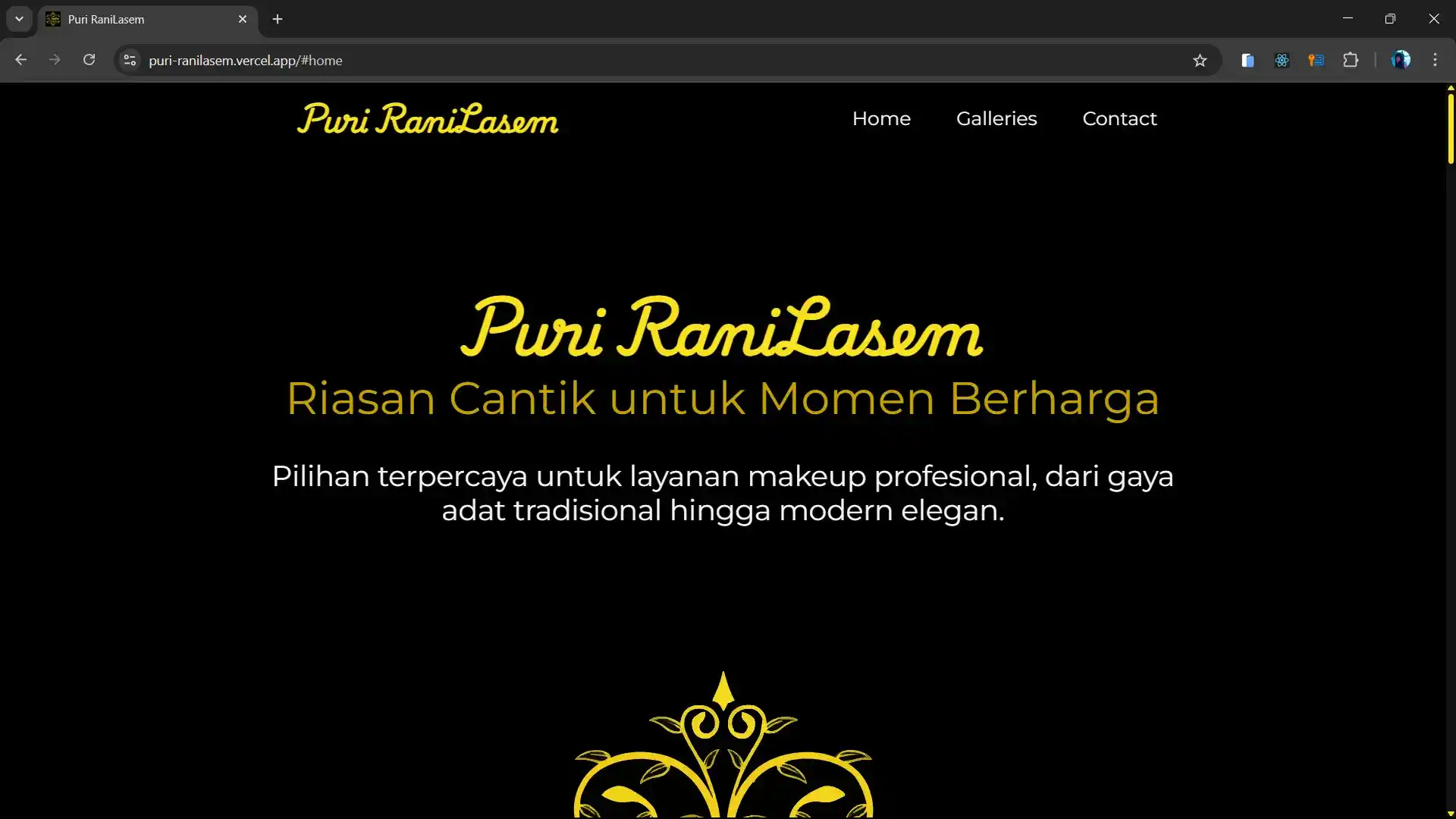 Homepage of Puri Ranilasem Website