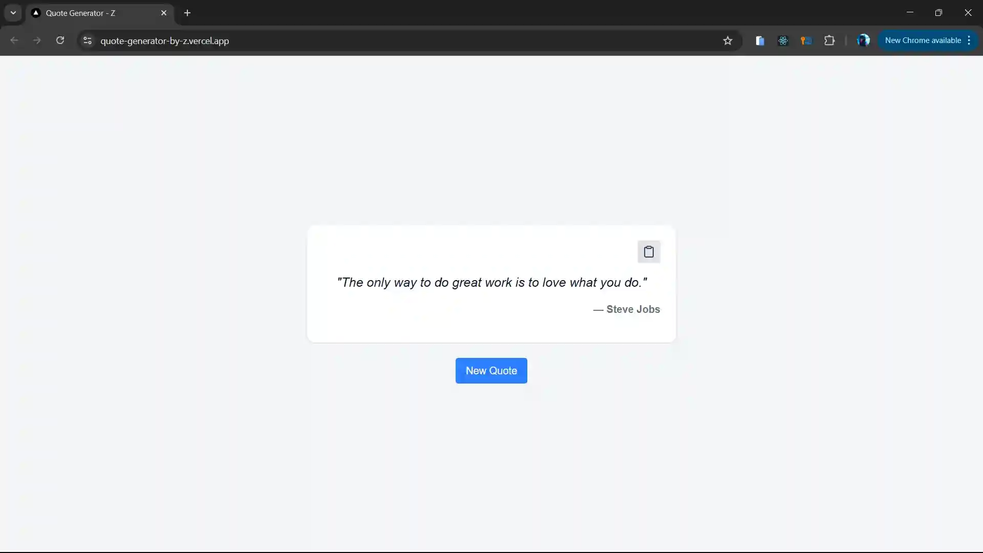 UI Website Quote Generator